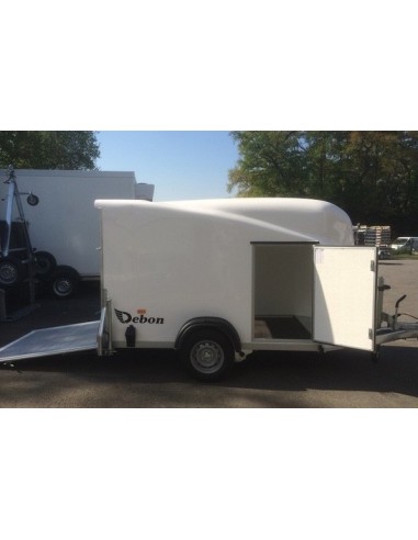 Fourgon cargo 1300 blanc avec porte pont ouverte et porte latérale ouverte