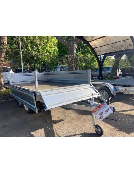 REMORQUE 750 Kg 260 X150 2 essieux roues dessous non freiné TEMA