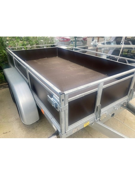 REMORQUE 1200 KG 251X133 2 essieux freiné BOIS ERDE EXPERT