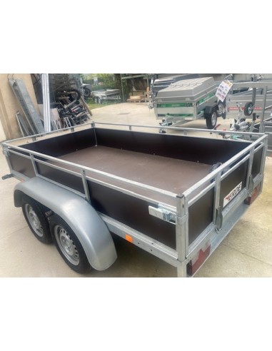 REMORQUE 1200 KG 251X133 2 essieux freiné BOIS...