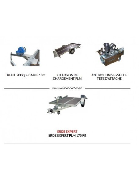 REMORQUE PLATEAU 0T500 - 0T750 250 X150 non freiné PML150 ERDÉ EXPERT