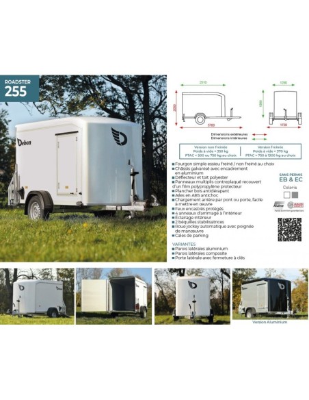 Fourgon ROADSTER 255 freinée avec la fiche technique Fourgon ROADSTER 255 freinée avec la fiche technique