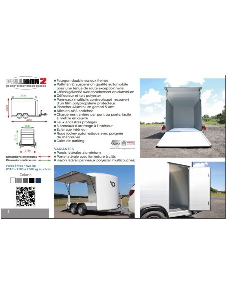 FOURGON 2000 KG 320X167H200 2 ESSIEUX ROADSTER500 SANS PORTE