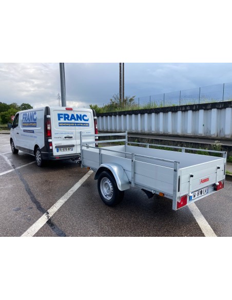 REMORQUE 1350 KG 251X130 BSX1350 L 2,51 m ridelles alu ANSSEMS