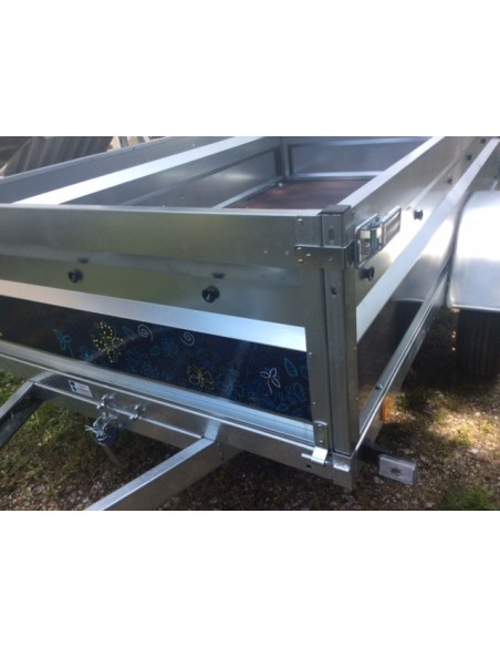 REMORQUE 500-750 Kg PTC 233x132 tôle gava REM 233 1 essieu lider SANS OPTION