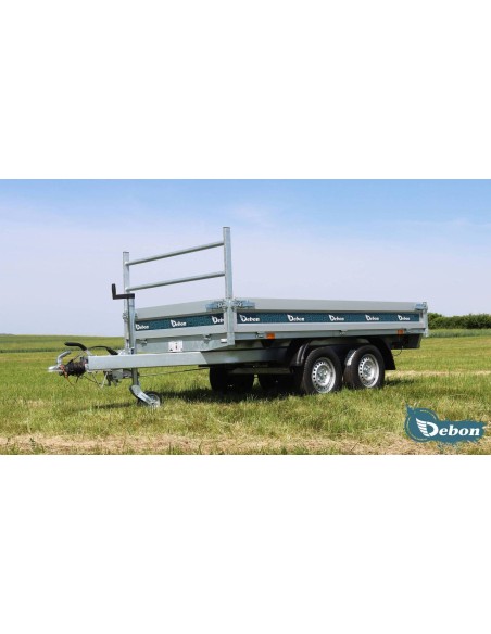 REMORQUE BENNE 1100 - 2000 KG 306 X 155 BENNE POMPE MANUELLE DEBON 1.2