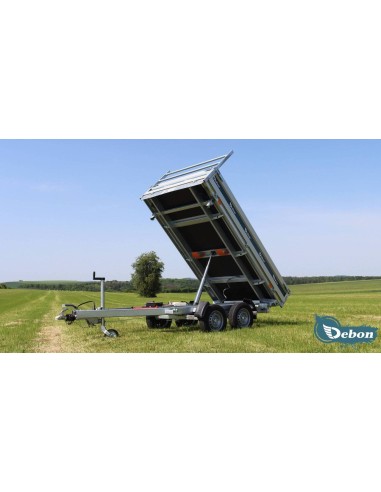 REMORQUE BENNE 2600 GK 300 X 180 TRIBENNE DEBON 2.4 LUX AVEC POMPE ELECTRIQUE