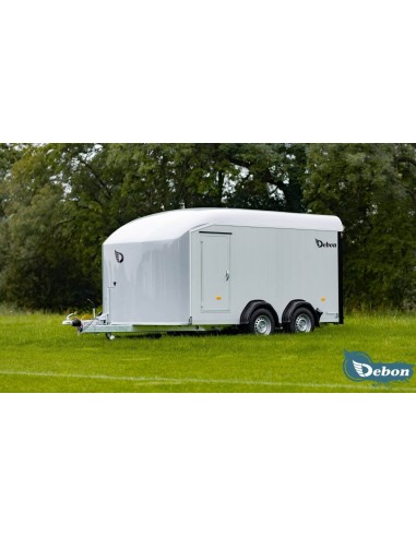 Remorque fourgon 3500 Kg grand volume avec déflecteur gris clair et 2 essieux