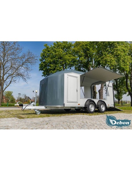 remorque fourgon gris antracite vu avant