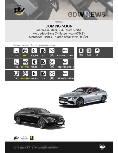 références des attelages pour mercedès