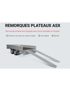 remorques Anssems ASX avec rampes et treuil