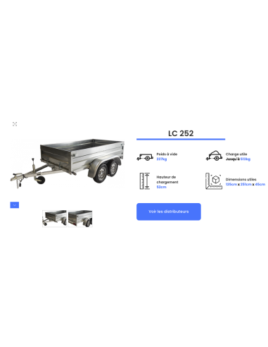 REMORQUE 500 - 750 KG LC252 ERDE EXPERT