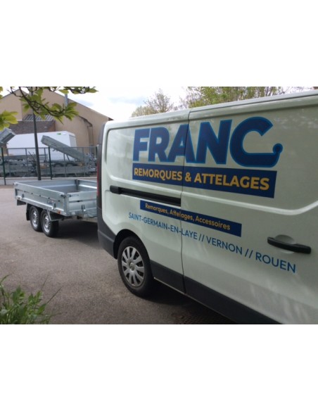 REMORQUE BENNE 750 Kg 256 X 146 sans freins 2 essieux