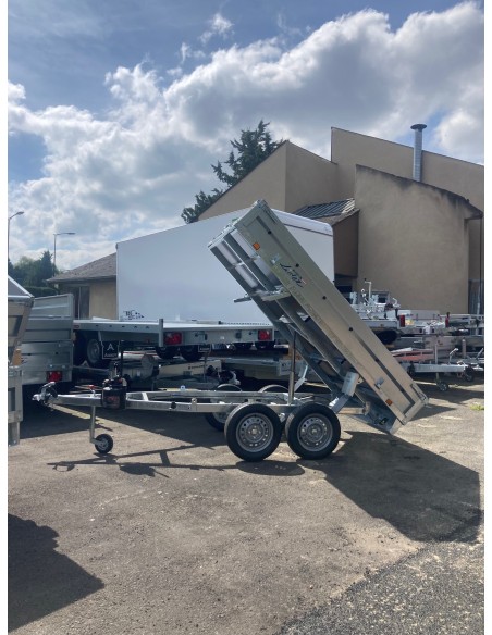 REMORQUE BENNE 750 Kg 256 X 146 sans freins 2 essieux