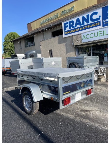 REMORQUE 500-750 Kg 170x122 UNI-REM RIDELLES 46 cm REM170