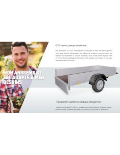 REMORQUE 1200 KG 301 X 126 ANSSEMS GTB1200