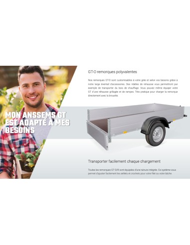 REMORQUE 1200 KG 301 X 126 ANSSEMS GTB1200