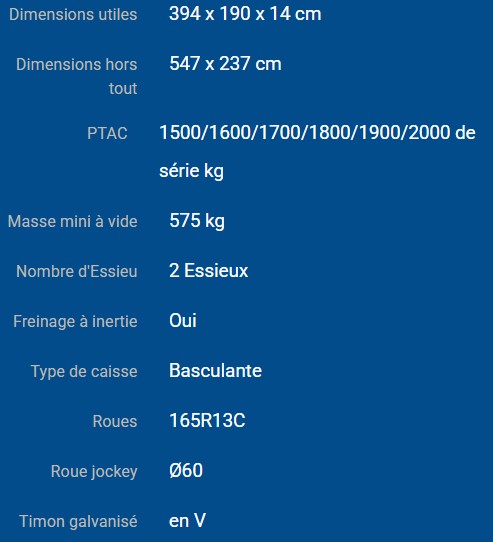 fiche technique du porte voiture 39740