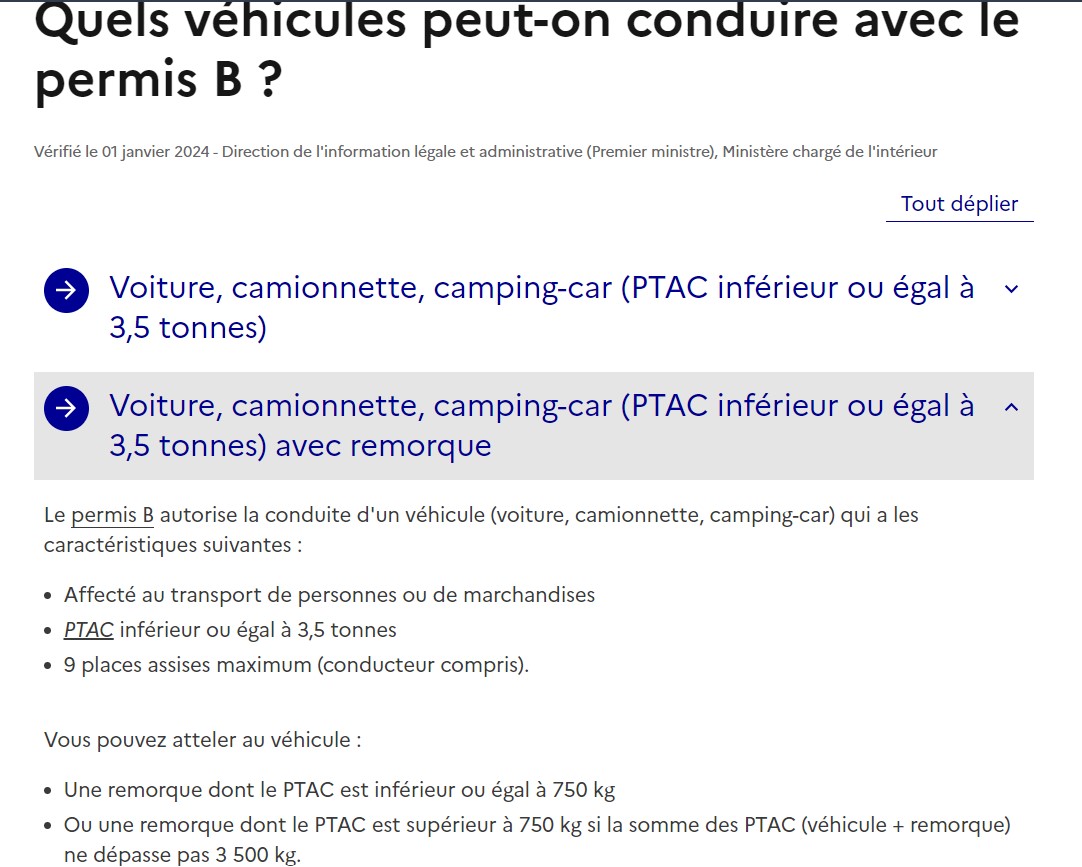permis b pour tracter condition